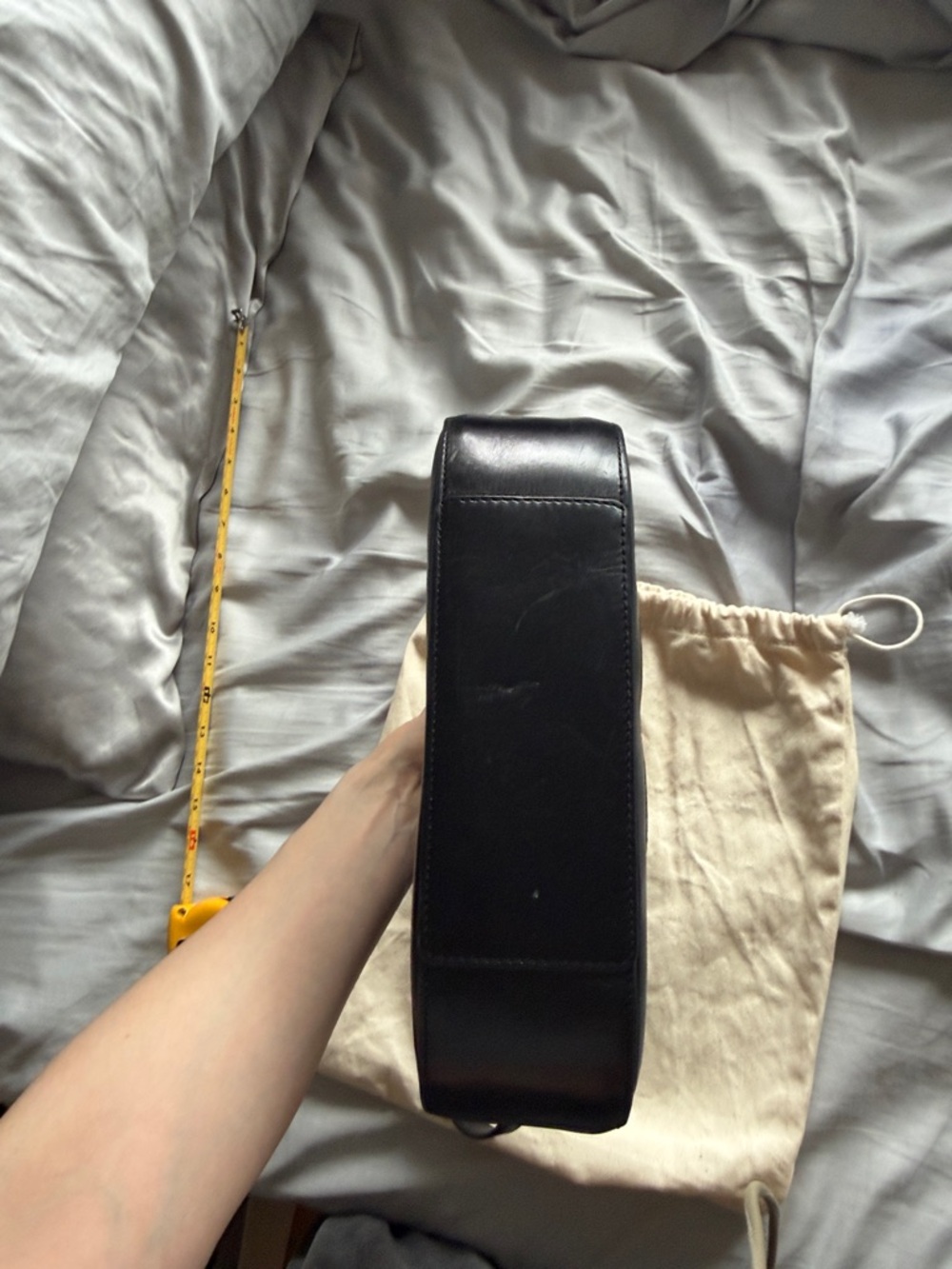 Hereu Bauza Black Leather Structured Shoulder Bag with Woven Front Detail - Picture 5 of 16